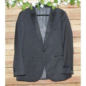 NWT Bryan Michaels Charcoal Gray & Black Tuxedo Suit Jacket Size 42R